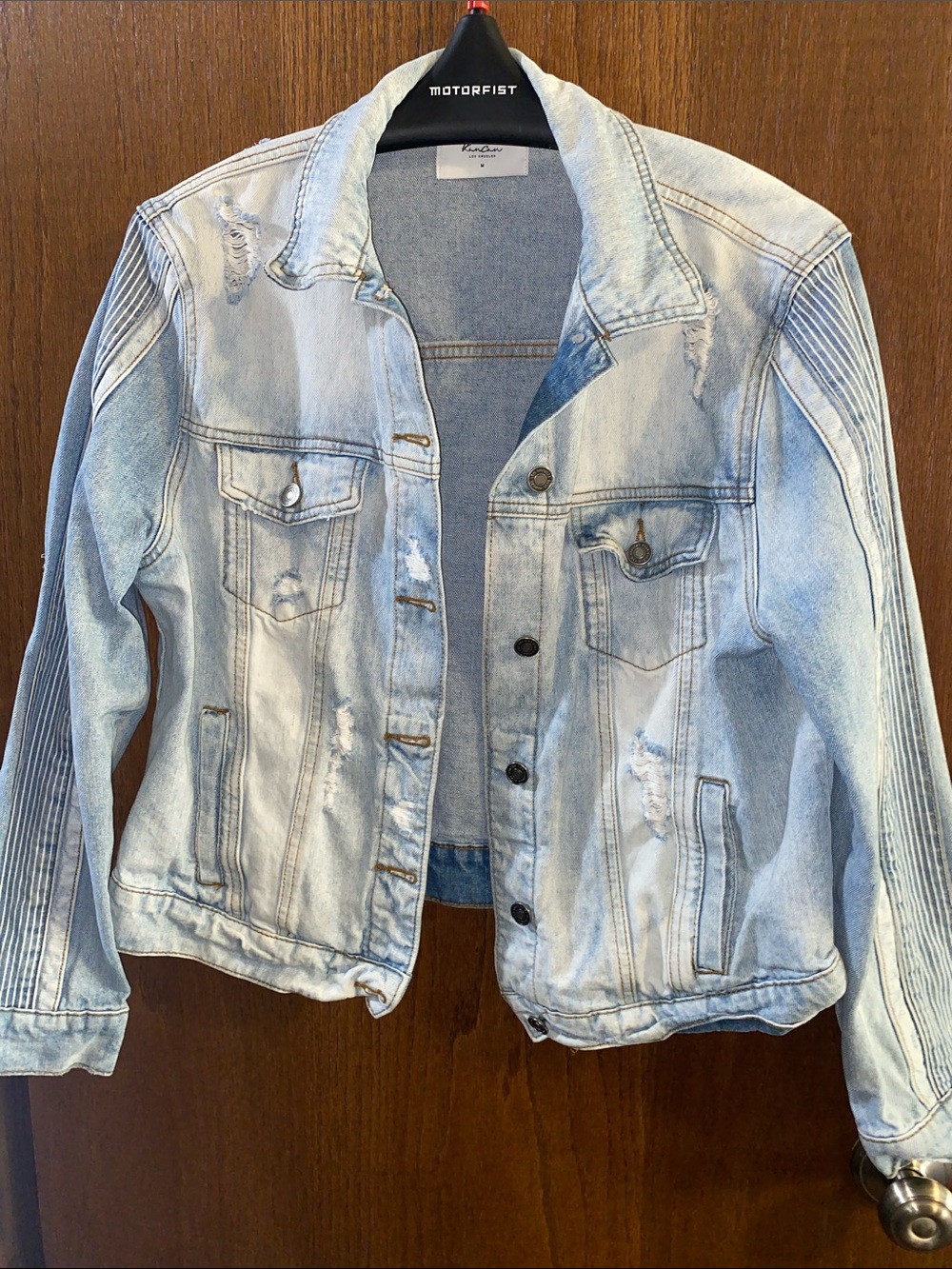 KanCan Light Wash Distressed Jean Jacket